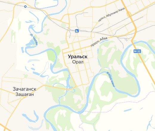 Карта города уральск